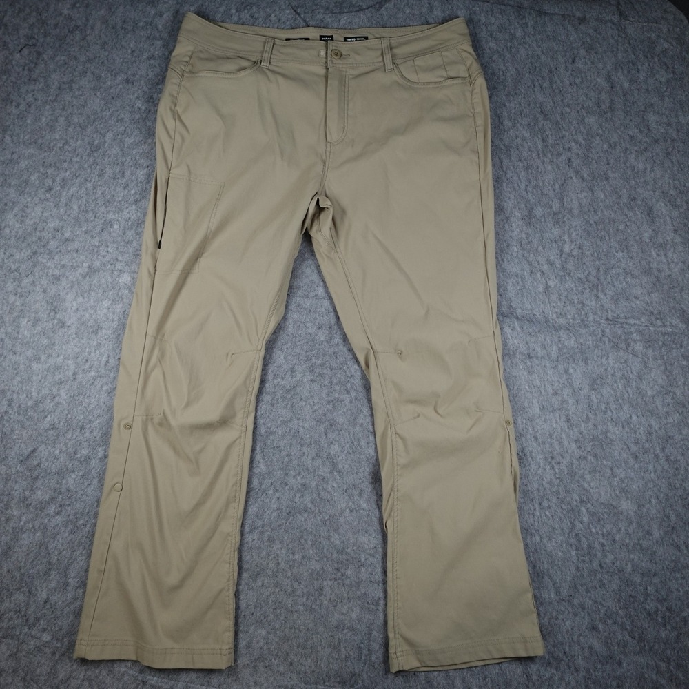 Prana Pants Women 18W Tan Standard Fit Halle Plus II Hiking Utility Convertible